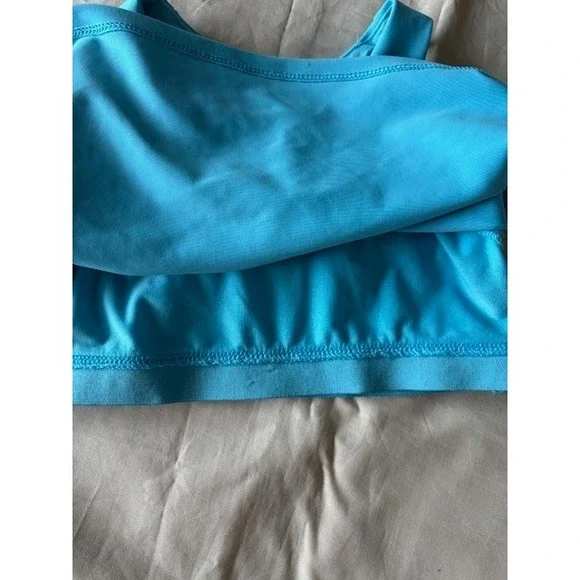 Old Navy Active Bra M(8) Powersoft Girls Crop Top Turquoise/Pink Athletic Sports - Picture 4 of 13